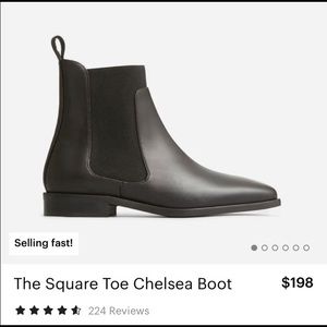 Brand New-Everlane square toe Chelsea boot- black